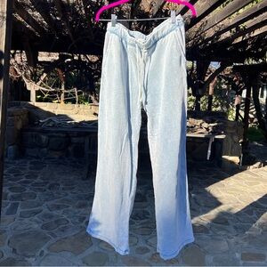 Z Supply Hunter Knit Light Blue Drawstring Lounge Pants Med